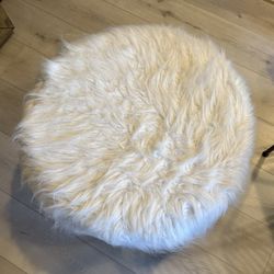Faux Fur Ottoman 