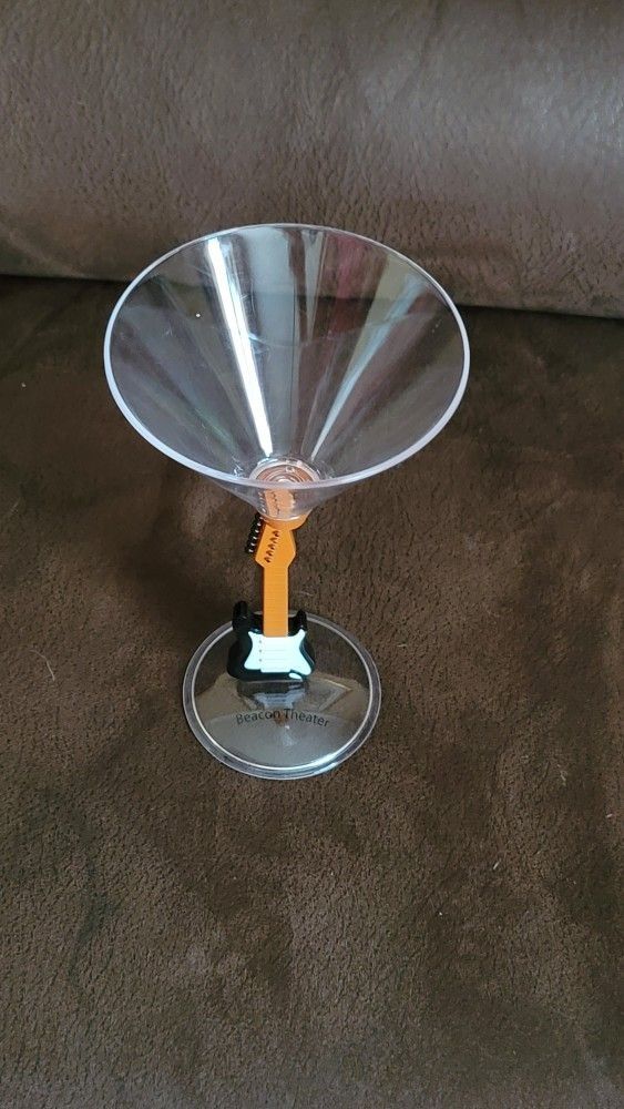 BEACON THEATER SOUVENIR GUITAR PLASTIC MARTINI GLASS