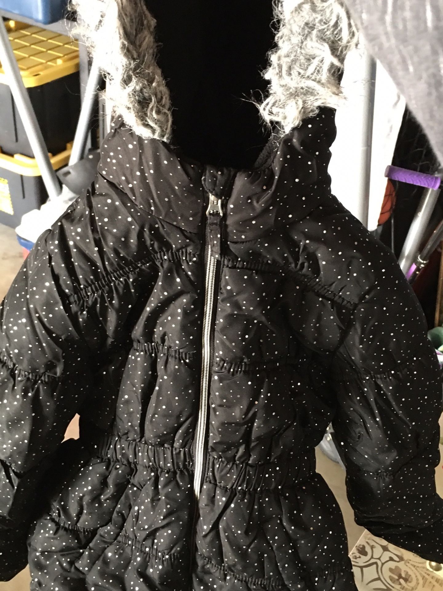 Black With Silver Winter Girls Jacket Size 6x