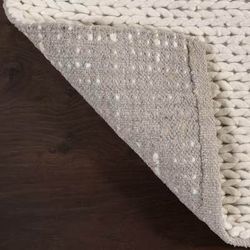 nuLOOM Cable 10 x 14 (ft) Braided Wool Off White Rectangular Indoor Solid Spot Clean Only Area rug
