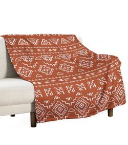 Rustic Western Blanket Southwest Tribal Navajo Aztec Vintage Abstract Geometric