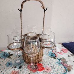 Wine Glasses And Carrier 