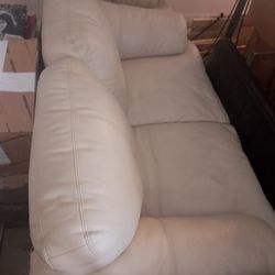 Beige leatherette loveseat in very good condition will sell for $75
