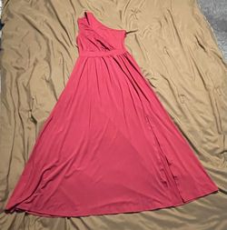Burgundy Dress 1 Shoulder Side Slit