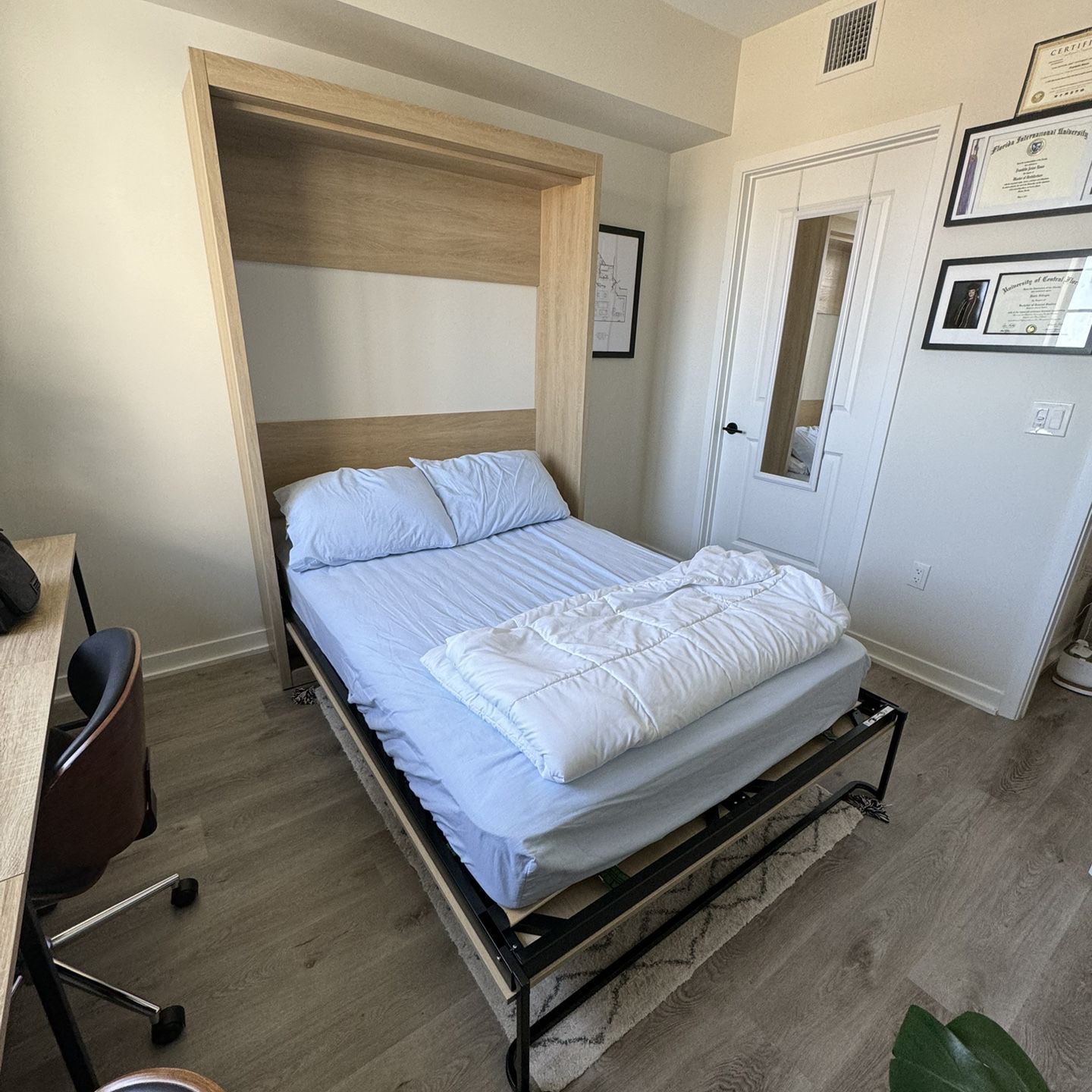 Wooden Wall Bed (Murphy Bed) Full Size 
