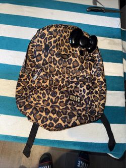 Hello Kitty Leopard Animal Print Adult Size Backpack. RARE Dead Stock Item