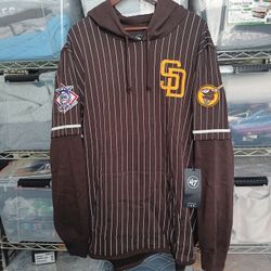 XXL San Diego Padres '47 Men's Brown Pinstripe Double Header Pullover Hoodie