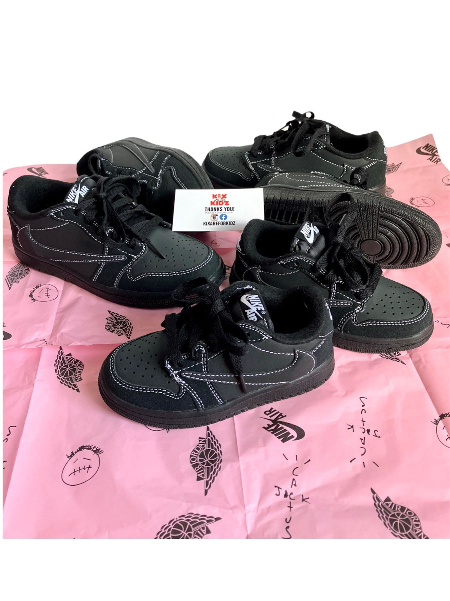 Kids Travis Scott Black Phantom Jordan 1
