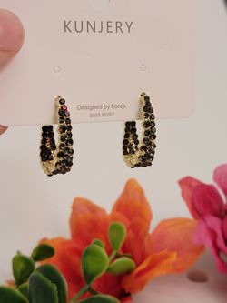 Korean Retro Baroque Round Rhinestone Silver Needle Crystal Hoop Earrings