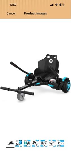 Hoverboard Go-Kart Seat Attachment with LED Wheels