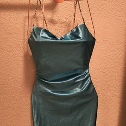 Blue Silk dress  MEDIUM