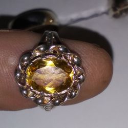 Yellow    Citrine 925 Ring. 