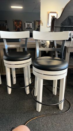 New built farmhouse counter height swivel chairs with backs Yellowstone models 24” seat height $160 each