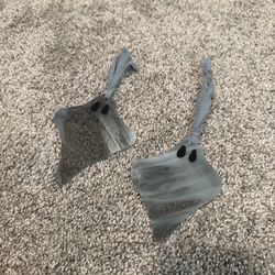 handmade stained glass ghosts set of 2 gray