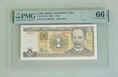 1 peso 2004 cuba jose marti pmg 66