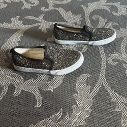 Girls Slip On Glitter Shoes Size 4