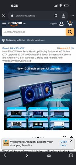 Tesla dash top steering wheel screen
