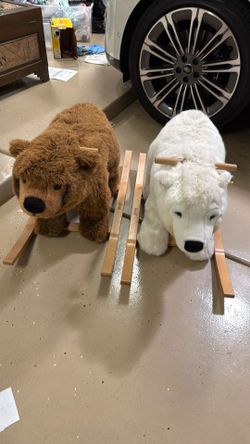 Steiff Rocking Bears – Brown Grizzly & Polar Bear – Heirloom Nursery Set 🐻❄️