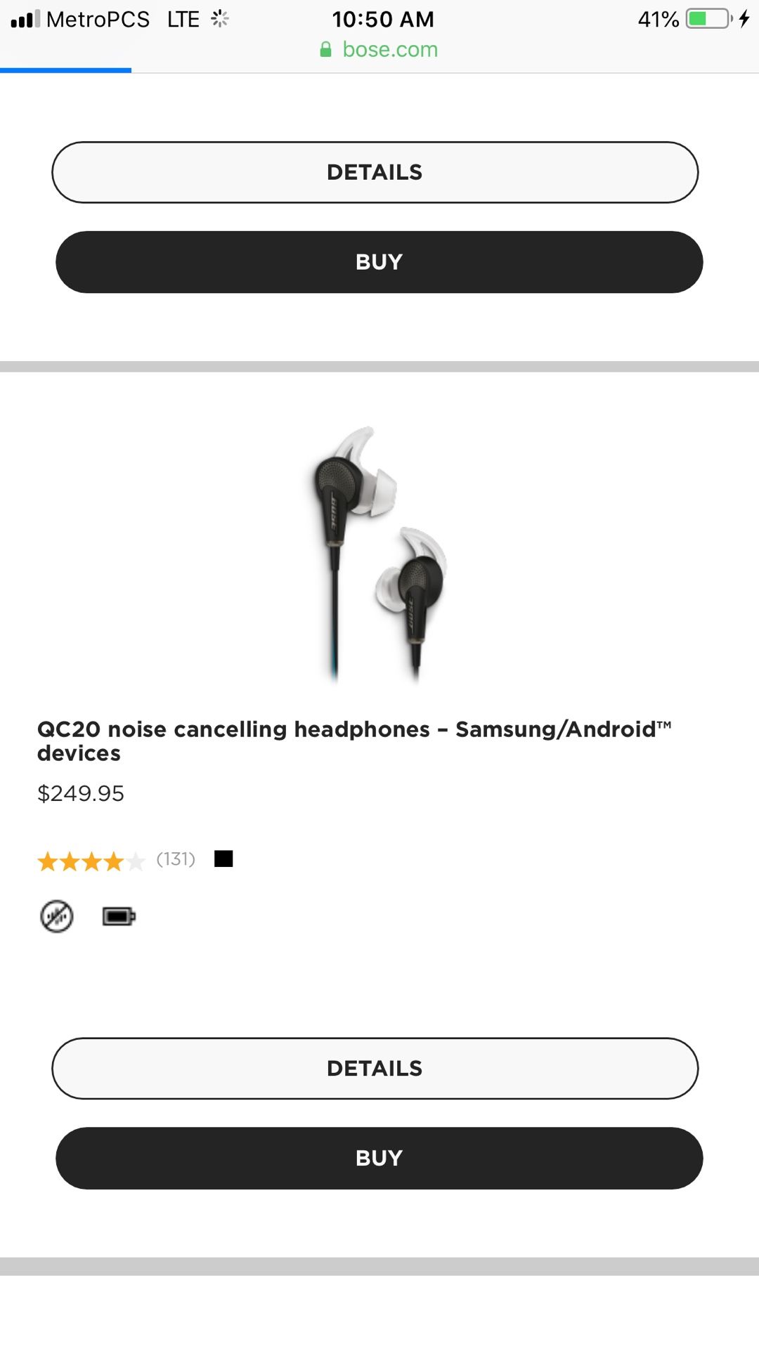 Bose Qc20 headphones