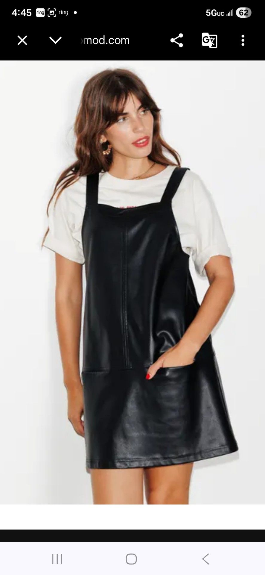 New faux leather overall dress