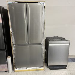 Samsung Dishwasher And 32’ Wide French Door Refrigerator 