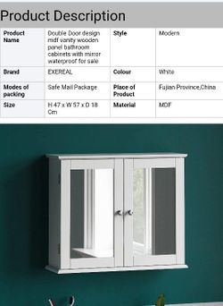 Medicine Cabinet or Wall Chest With Mirror