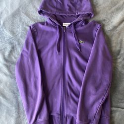 Lacoste Fleece Zip Up Purple