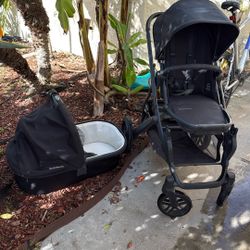 V2 Uppababy Black With Bassinet 