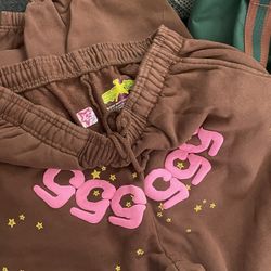 SP5DER brown sweats
