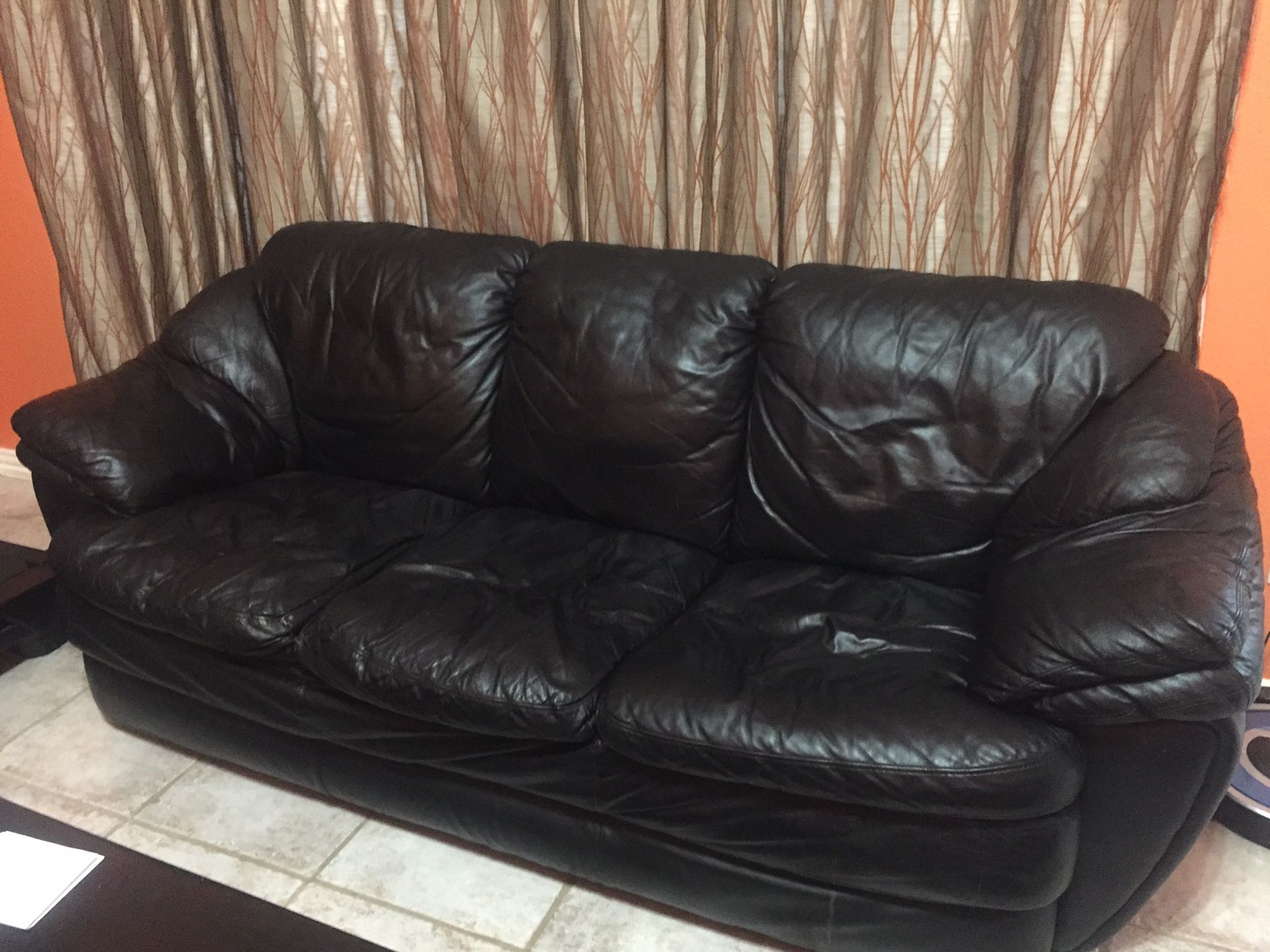 Leather Sofa and Loveseat