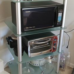 Glass & Metal Shelving Stand