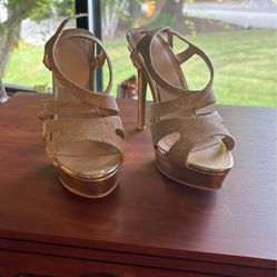 Gold Stilettos High Heels Size 6 1/2
