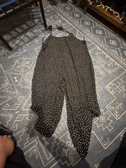 Black Polka Dot Halter Jumpsuit