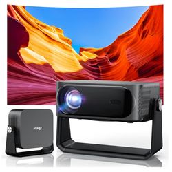 ☆ [2000 ANSI/Auto Focus & Keystone/Built-in APP] 4K Outdoor Projector with Wifi and Bluetooth, Smart Portable Projector with Built in Apps YouTube/Pri