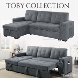 Sofa Reversible Sectional sleeper With Storage,cup Holders & Usb Chagers