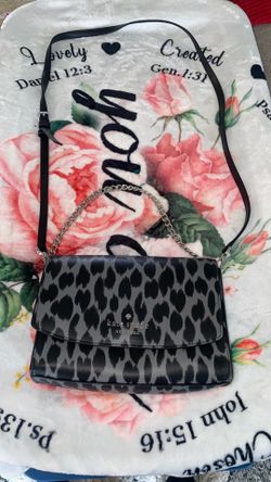 Kate Spade Perry Gray Leopard Flap Crossbody Bag