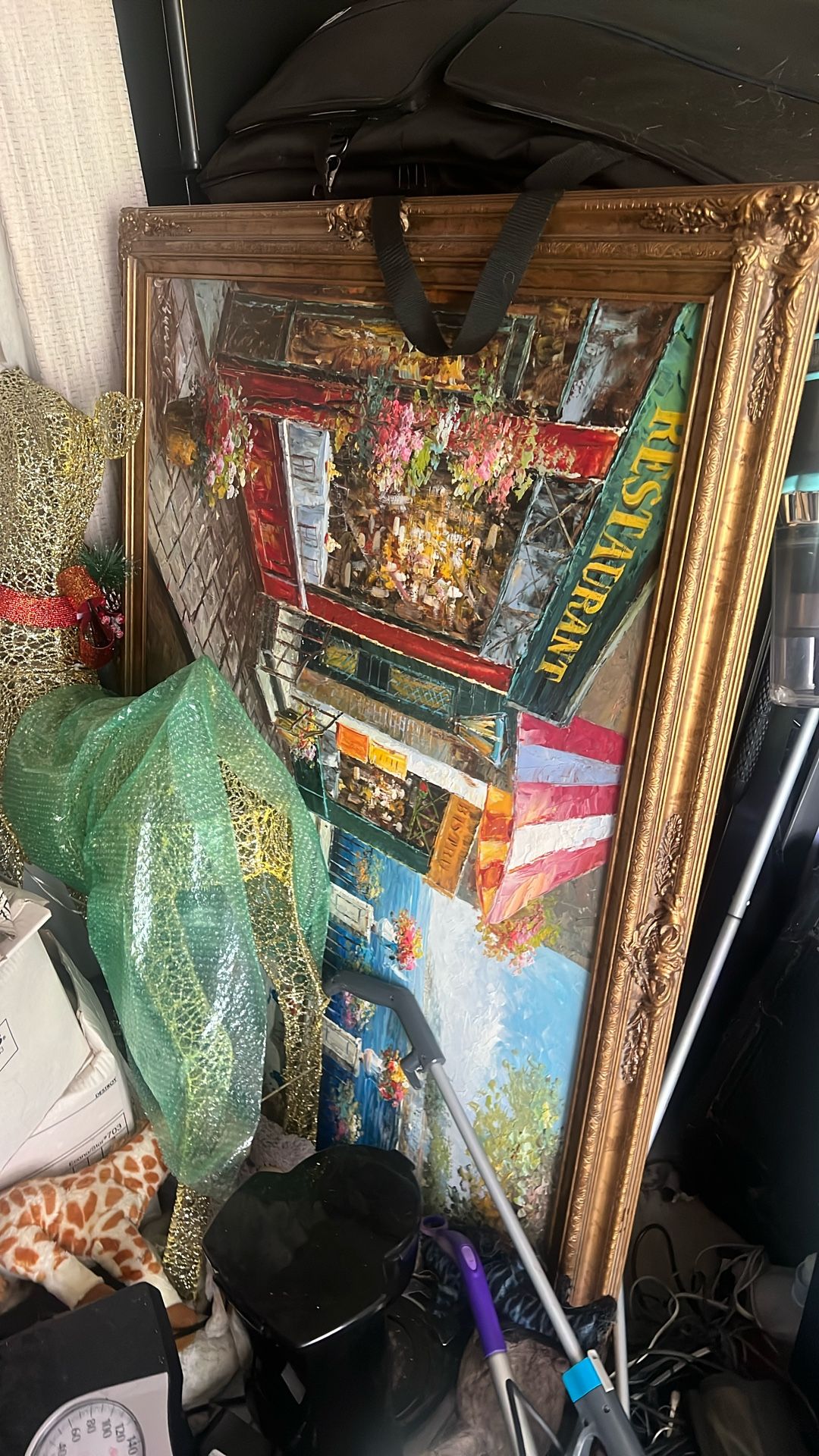 HUGE Thomas Kinkade Like Wall Art With Expensive Frame
