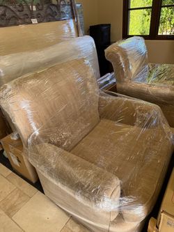 Beige Fabric Upholstered Armchair