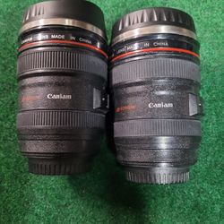 Set Of Camera Lenses Coffee Cups