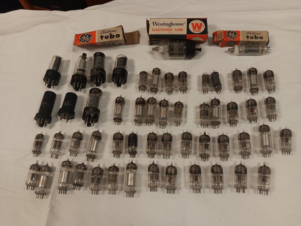 Vtg Lot Of 55 Vacuum Tubes