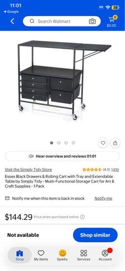 Simply Tidy Essex Rolling Storage Cart with Drawers