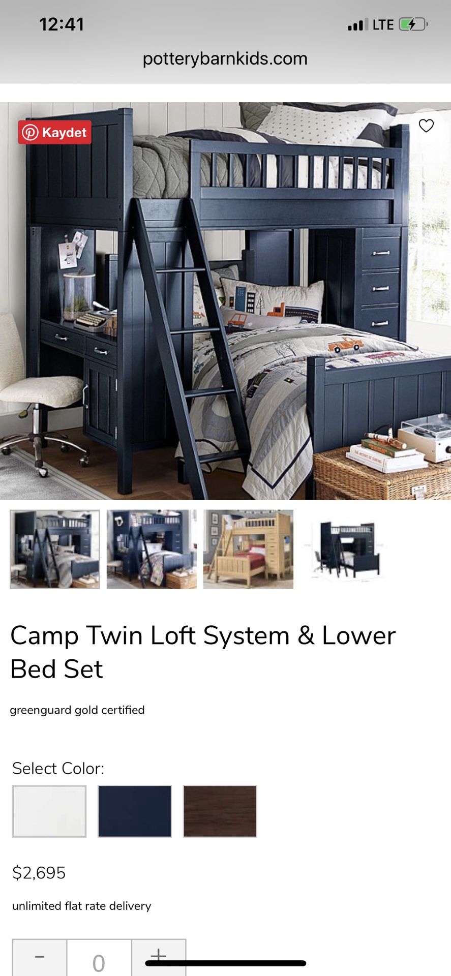 Pottery barn bunk bed set