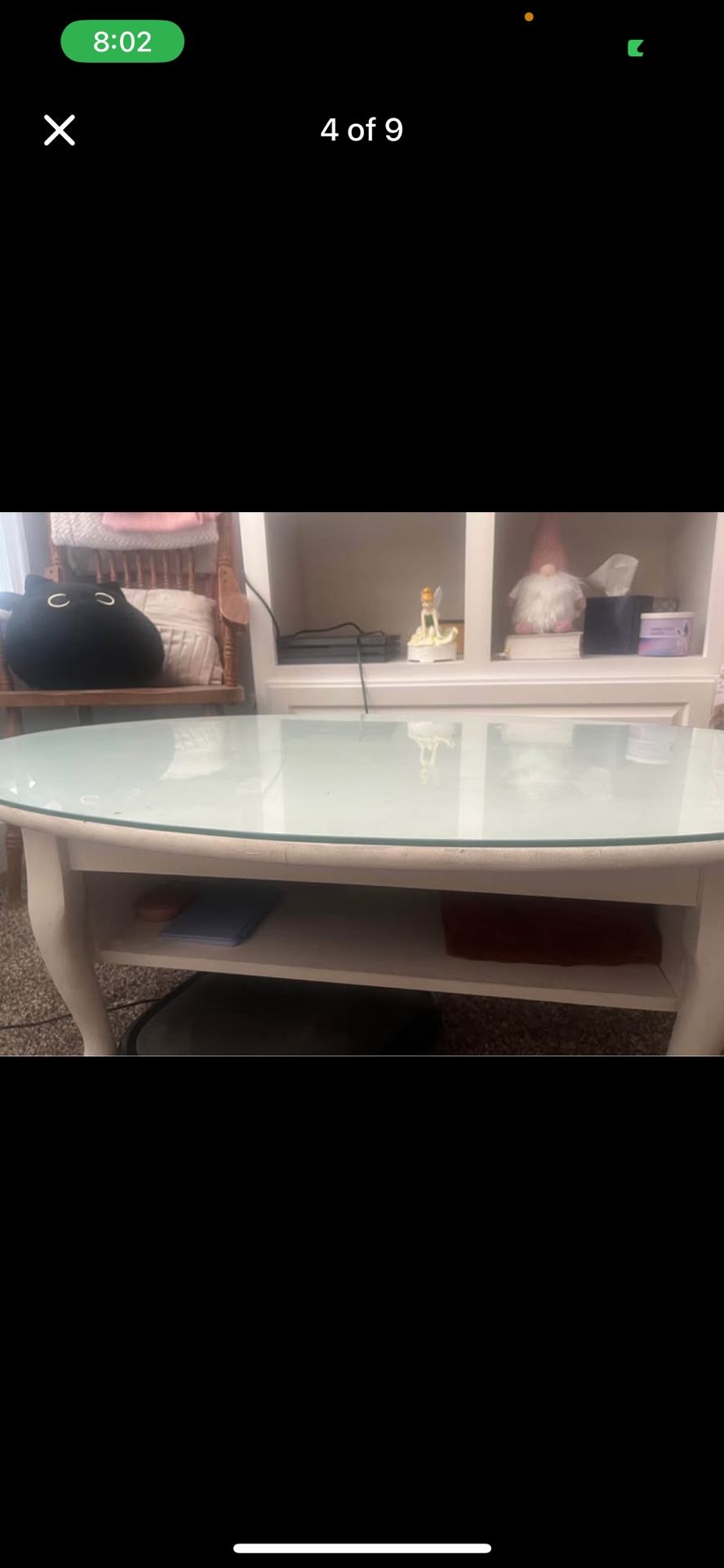 Oval Glass Top Table