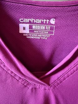 One set of maroon Carhartt scrubs shirt size medium and pants size large