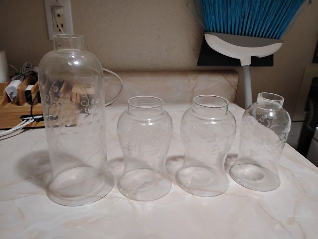 Princess House Crystal Hurricane Globes