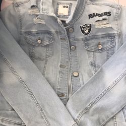 Junior Jean Jacket Raiders Size L 
