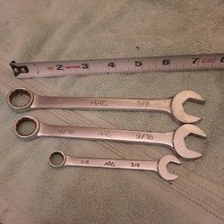 Mac Tools 3 Piece Combination SAE Wrenches. Made In USA