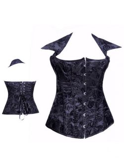 Black Corset with collar Size Small to Medium