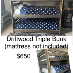 Driftwood Triple Bunk Bed