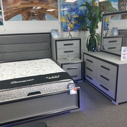 Labor Day Pre Sale🇺🇸Beautiful Grey 5pc Bedroom Furniture Set Available Great Deal Only $799